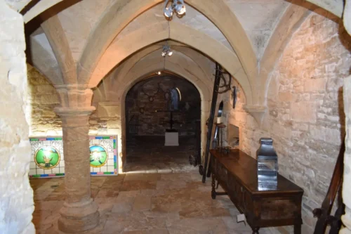 Photo of undercroft arches used to display artefacts