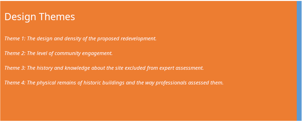 Image of four themes arising out of the research